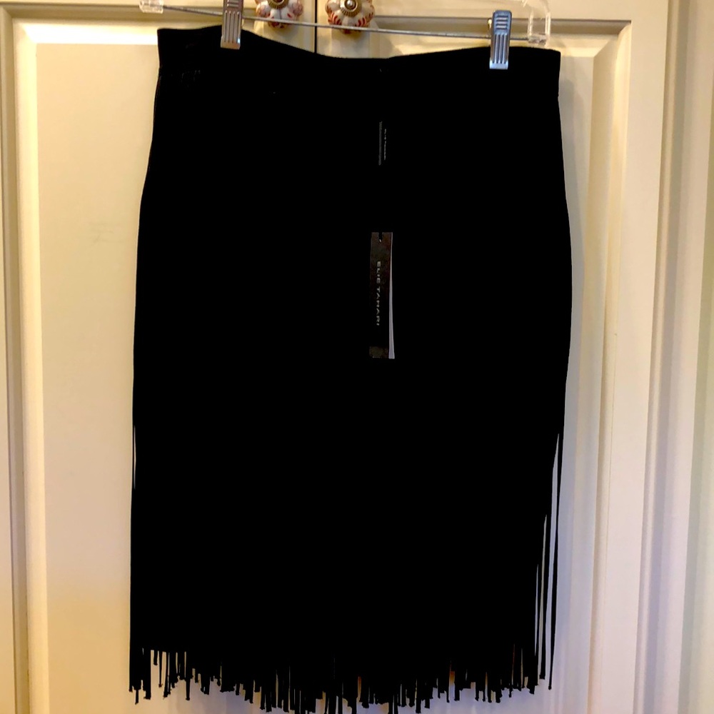 Ellie Tahiti black fringed skirt